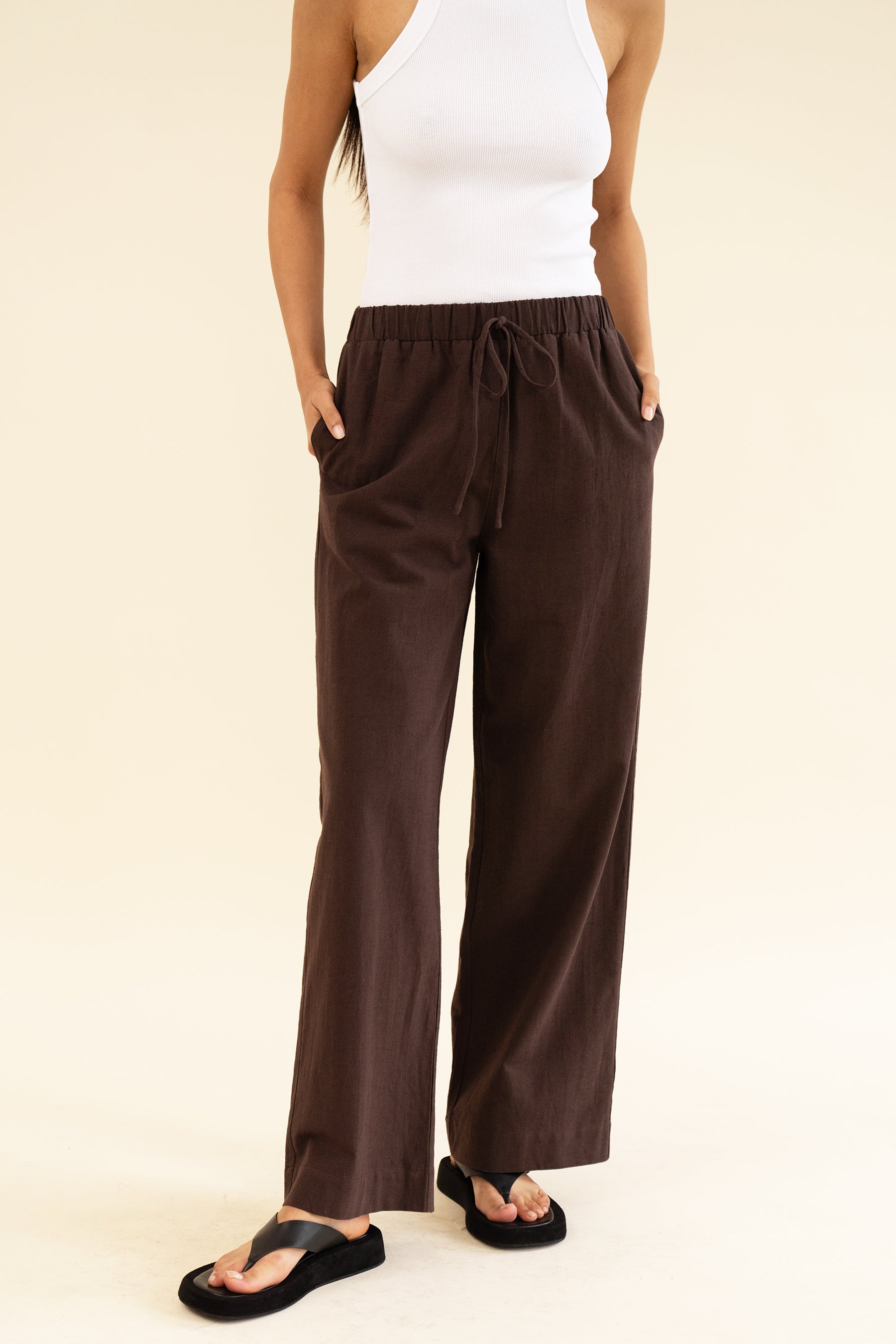 APARTMENT PANT - LINEN BRUN – SISTERHOOD