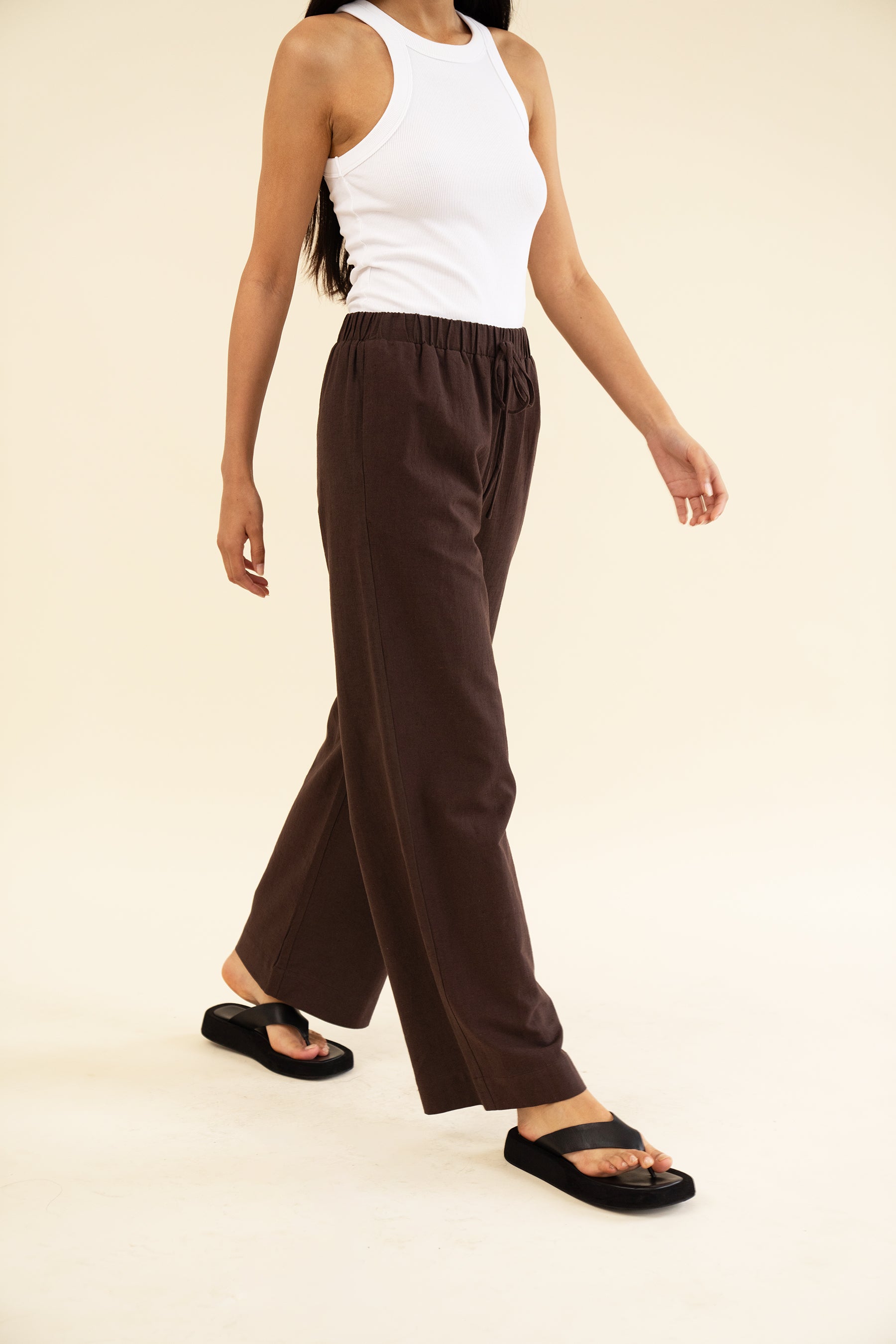 APARTMENT PANT - LINEN BRUN – SISTERHOOD