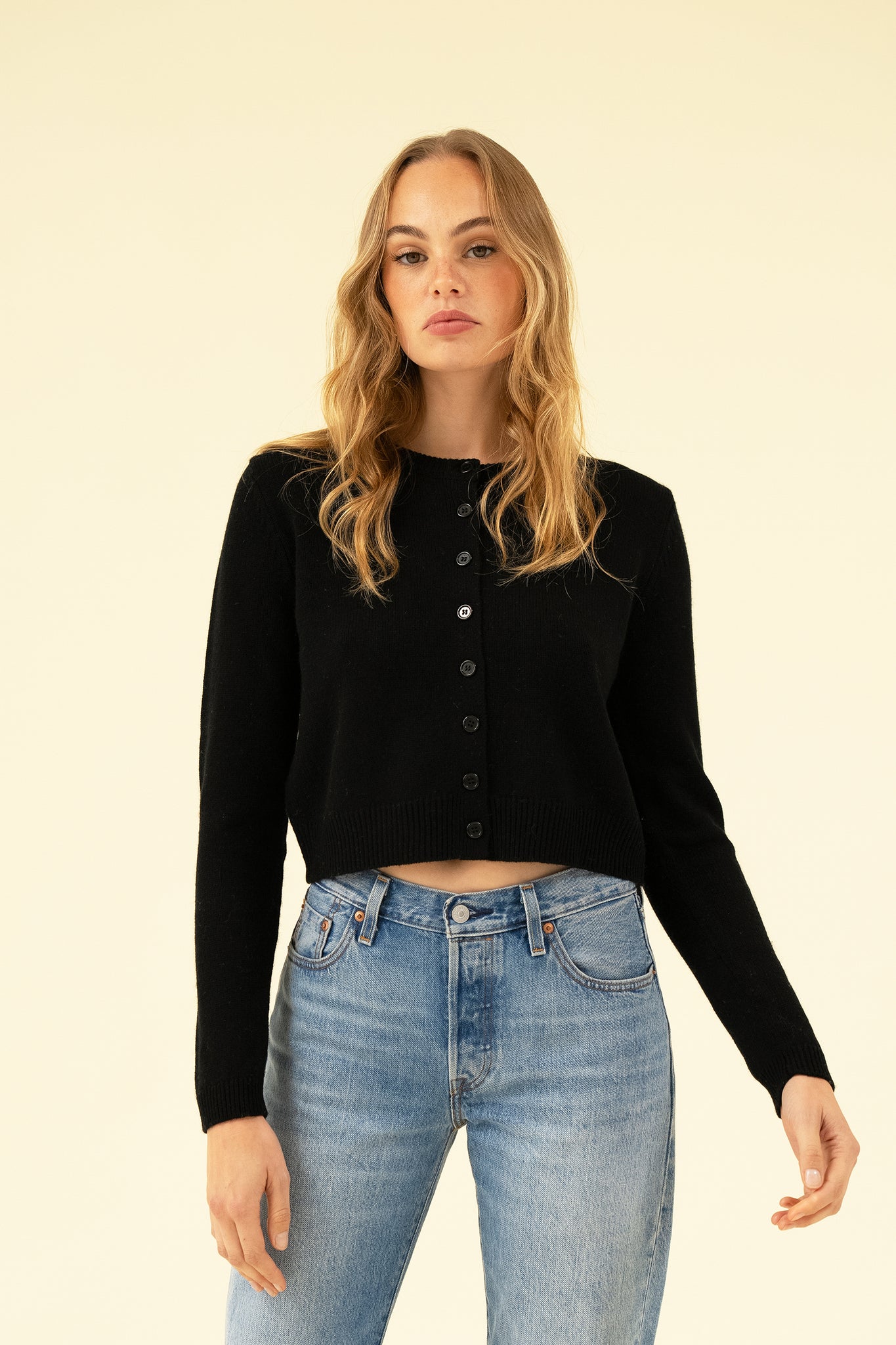 CHARLOTTE CASHMERE CARDIGAN - NOIR