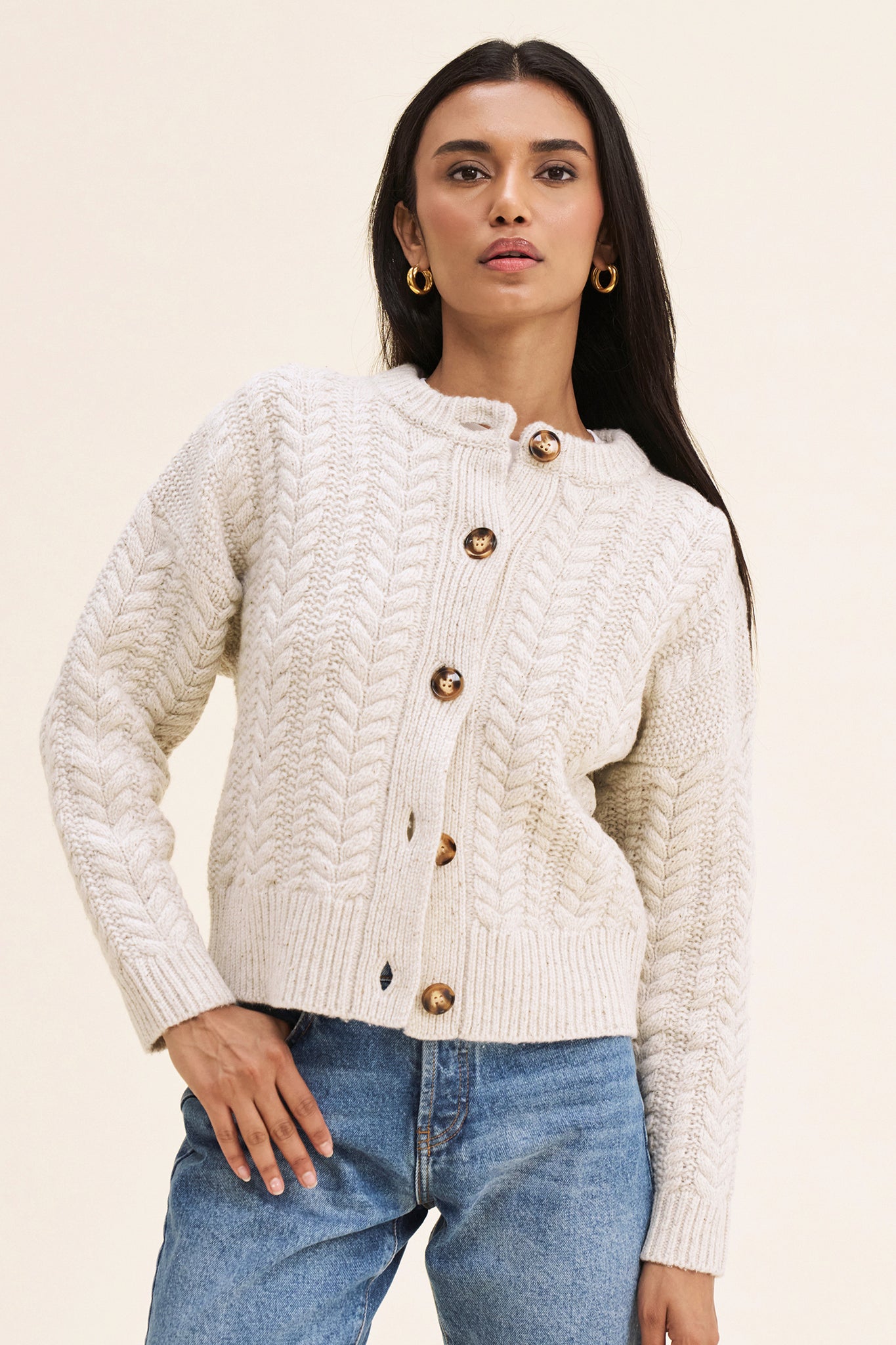 SLOAN CARDIGAN - CREAM