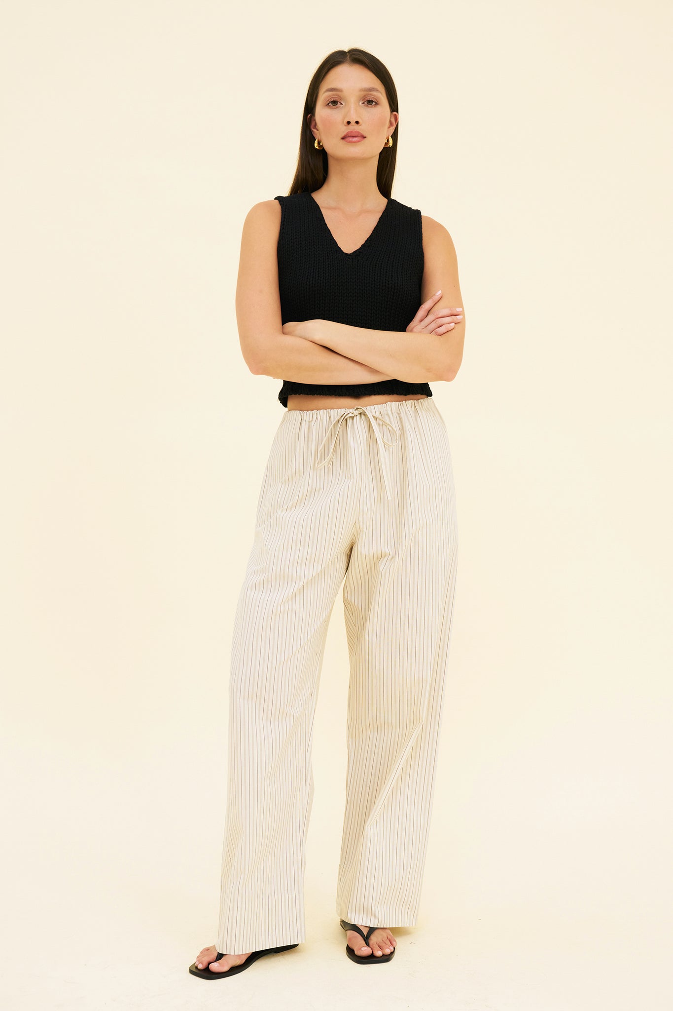 SEB PANT - BRUN STRIPE
